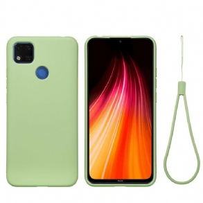 Tok Xiaomi Redmi 9C Folyékony Szilikon Nyakpánttal