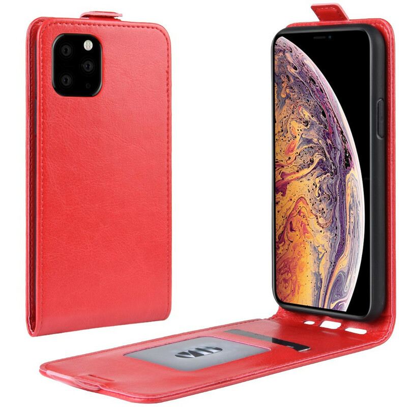 Fliptok / Bőrtok iPhone 11 Pro Max Összecsukható Bőr Hatás