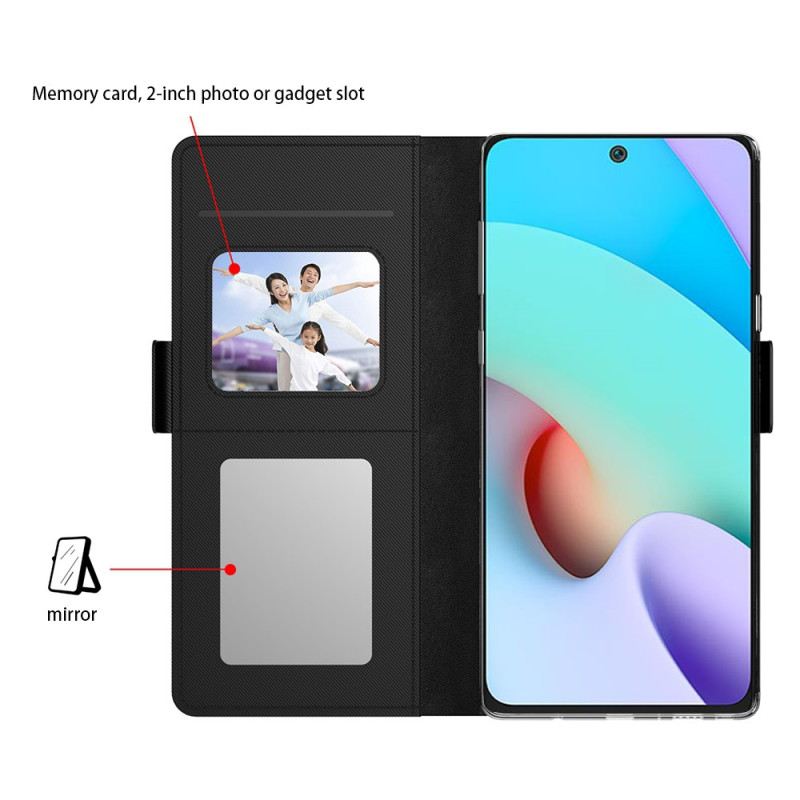 Fliptok / Bőrtok Xiaomi Redmi Note 12 5G Kivehető Tükör És Kártyatartó