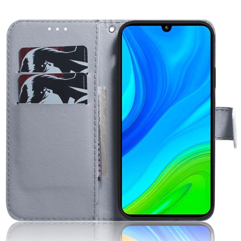 Fliptok / Bőrtok Xiaomi Redmi Note 12 5G szíjjal Álmodozó Oroszlán Szíjjal