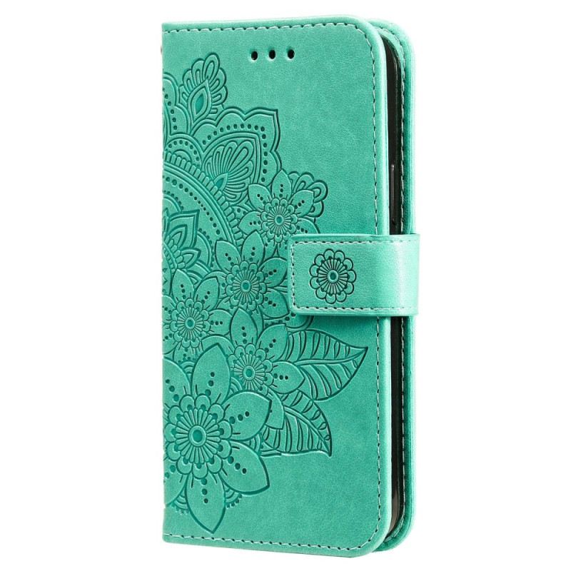 Fliptok / Bőrtok Xiaomi Redmi Note 12 5G szíjjal Szíj Virág Mandala