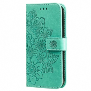 Fliptok / Bőrtok Xiaomi Redmi Note 12 5G szíjjal Szíj Virág Mandala