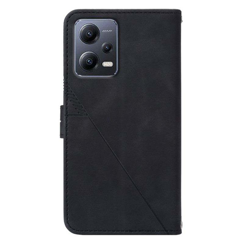 Fliptok / Bőrtok Xiaomi Redmi Note 12 5G szíjjal Szíjas Háromszögek