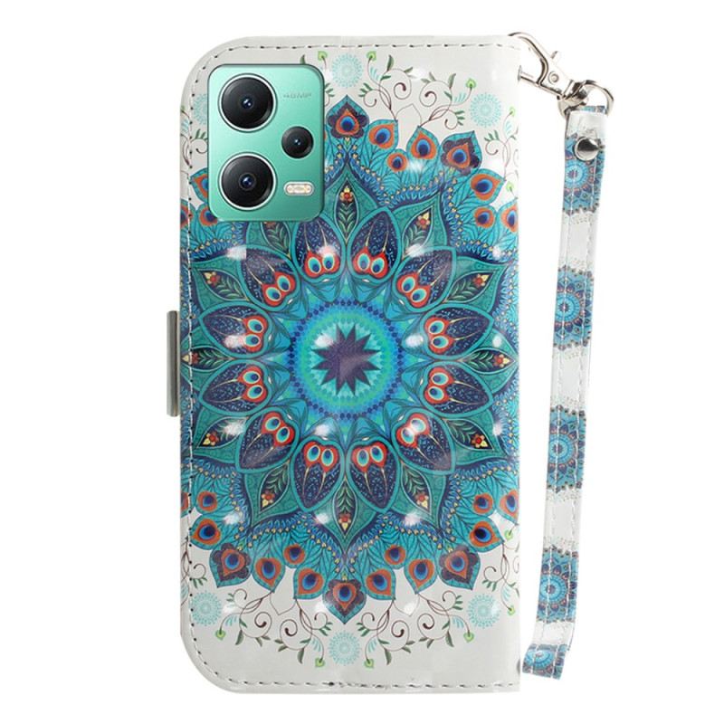 Fliptok Xiaomi Redmi Note 12 5G szíjjal Pántos Mandala