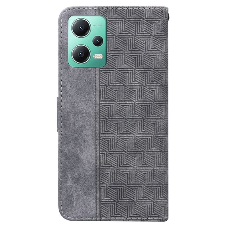 Fliptok Xiaomi Redmi Note 12 5G szíjjal Pántos Minta