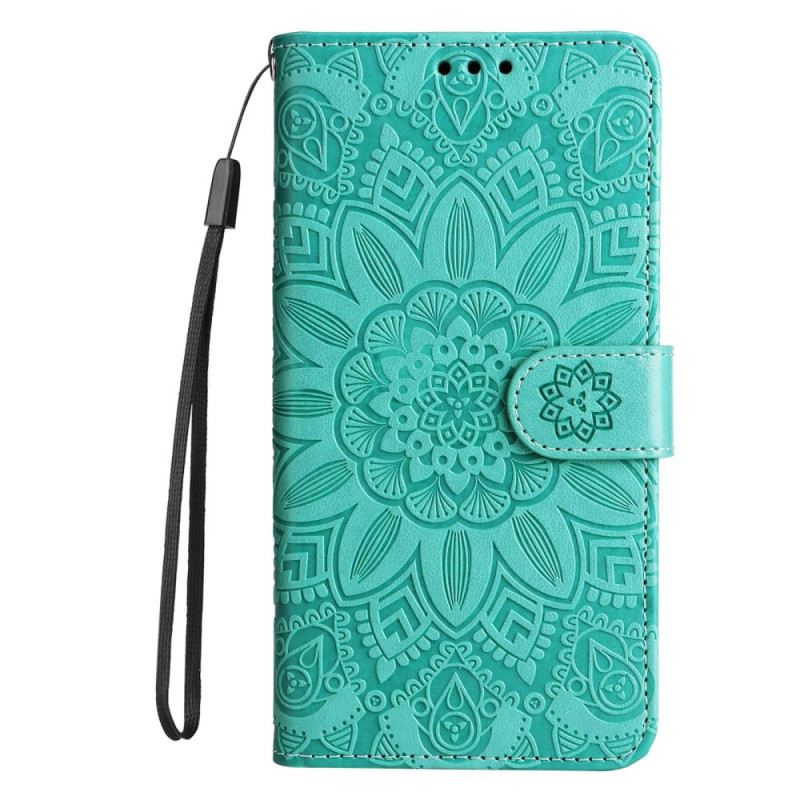 Kinyitható Tokok Xiaomi Redmi Note 12 5G szíjjal Mandala Díszítés Pánttal