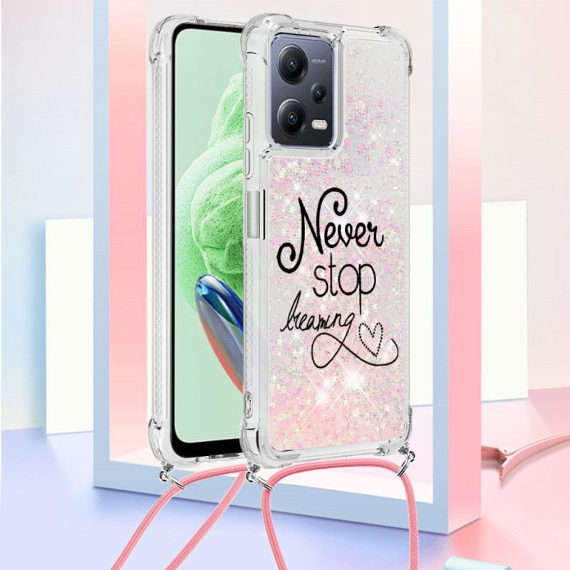 Tok Xiaomi Redmi Note 12 5G Láncokat Soha Ne Hagyd Abba A Glitter Húzózsinórt