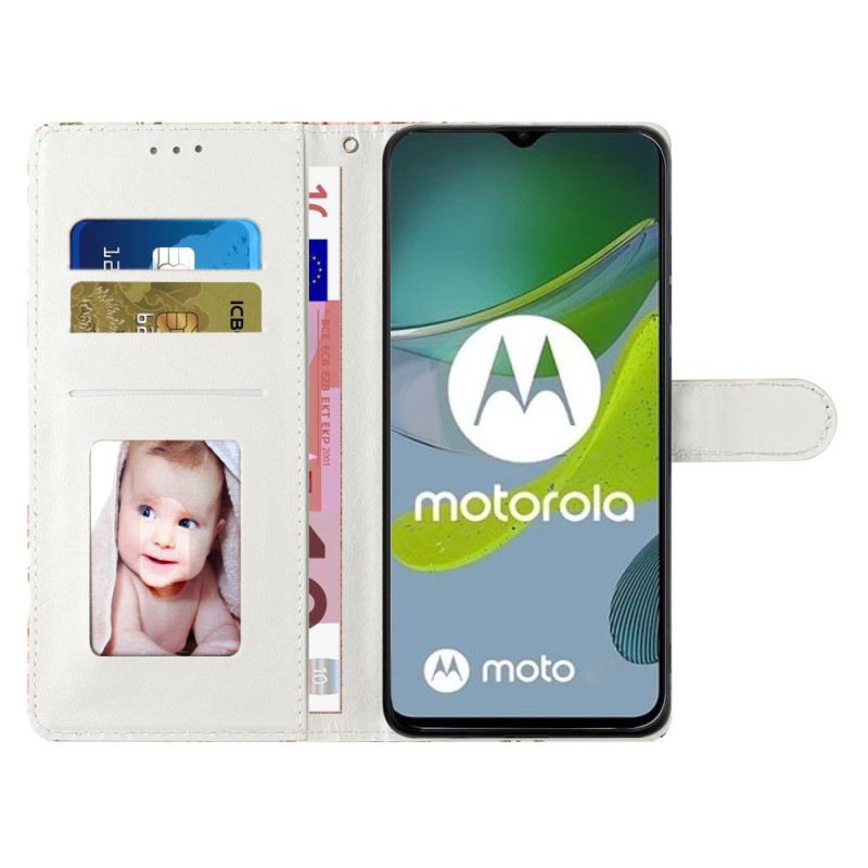 Fliptok / Bőrtok Moto G73 5G szíjjal Kis Cica Szíjjal