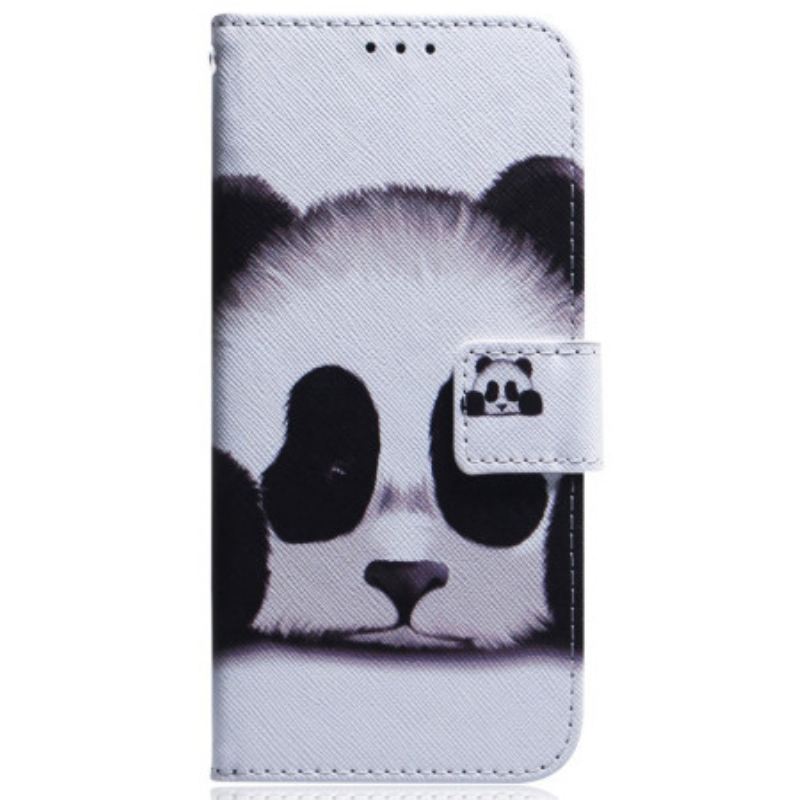 Fliptok / Bőrtok Moto G73 5G szíjjal Pántos Panda