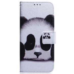 Fliptok / Bőrtok Moto G73 5G szíjjal Pántos Panda