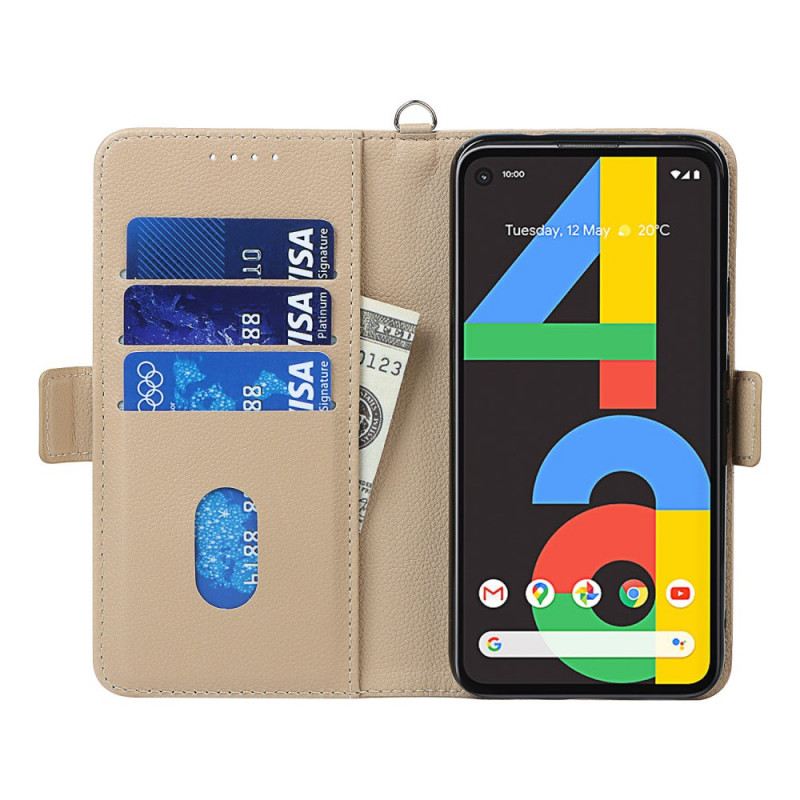 Fliptok / Bőrtok Google Pixel 4A szíjjal Pántos Szív