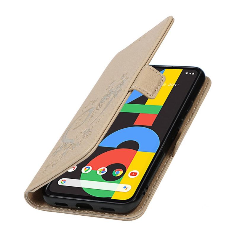 Fliptok / Bőrtok Google Pixel 4A szíjjal Pántos Szív