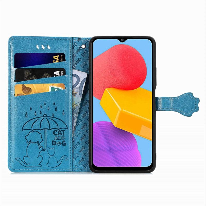 Fliptok / Bőrtok Samsung Galaxy M13 Animált Állatok