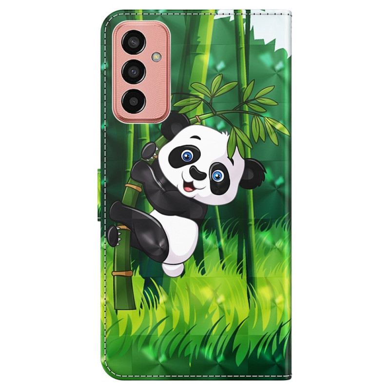 Fliptok Samsung Galaxy M13 Panda És Bambusz Nyakpánttal