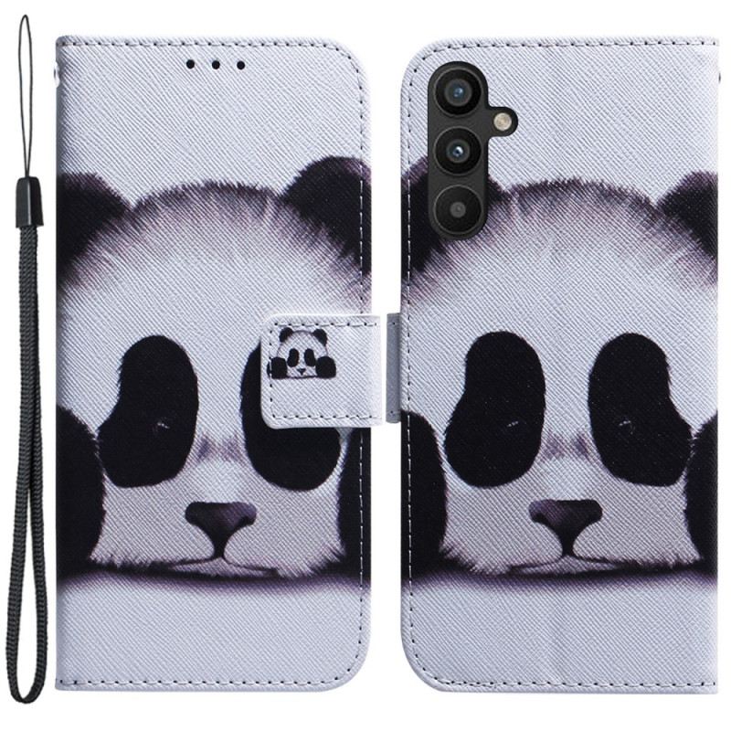 Fliptok / Bőrtok Samsung Galaxy A54 5G szíjjal Nyakpántos Panda Fan