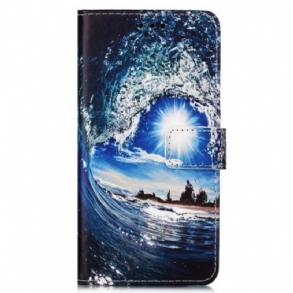 Fliptok / Bőrtok Samsung Galaxy A54 5G szíjjal Szeresd A Thong Wave-t