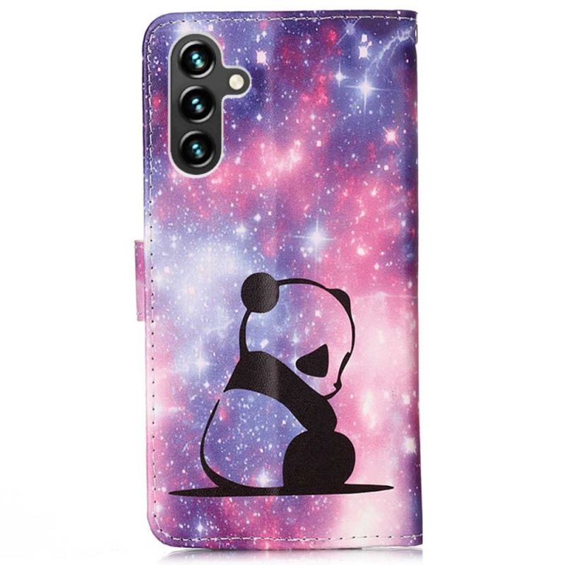 Fliptok / Bőrtok Samsung Galaxy A54 5G szíjjal Zsinóros Galaxy Panda