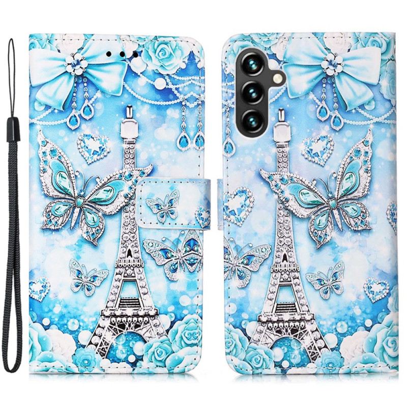 Fliptok Samsung Galaxy A54 5G Eiffel-torony Pillangói