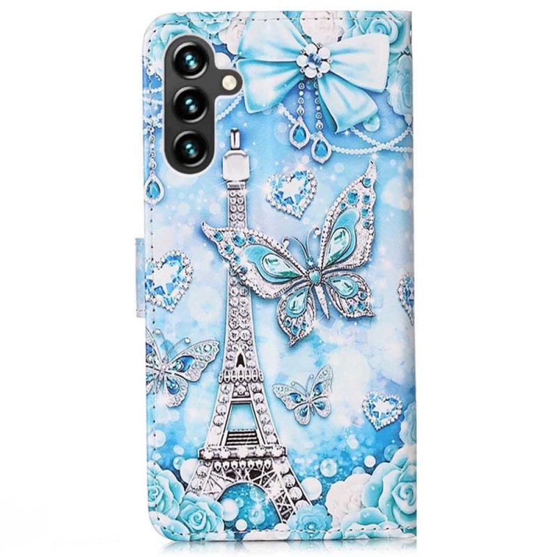 Fliptok Samsung Galaxy A54 5G Eiffel-torony Pillangói