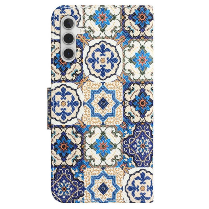 Fliptok Samsung Galaxy A54 5G szíjjal Strappy Patchwork