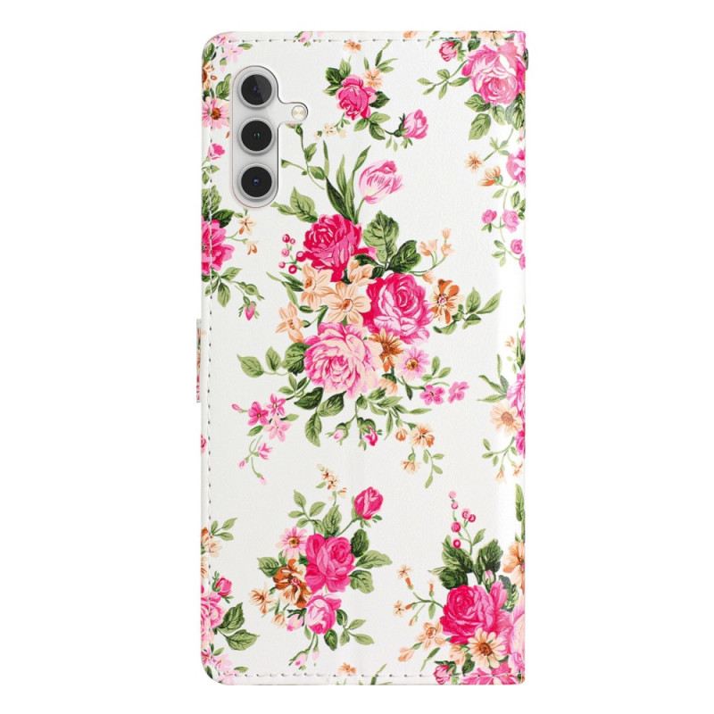 Kinyitható Tokok Samsung Galaxy A54 5G szíjjal Strap Liberty Flowers