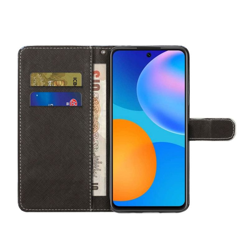 Fliptok / Bőrtok Xiaomi Redmi Note 11 / 11S szíjjal Pántos Leopárd