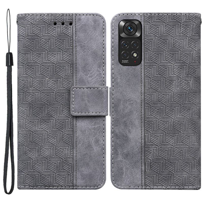 Fliptok / Bőrtok Xiaomi Redmi Note 11 / 11S szíjjal Pántos Minta