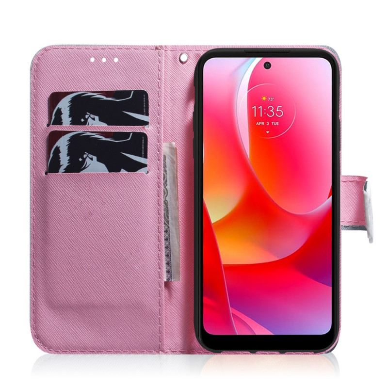 Fliptok / Bőrtok Xiaomi Redmi Note 11 / 11S Virág Poros Rózsaszín