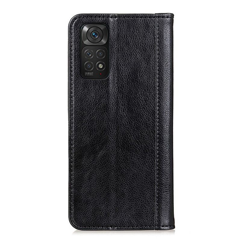 Fliptok Xiaomi Redmi Note 11 / 11S Bőrtok Elegance Hasított Litcsi Bőr