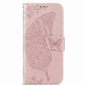 Fliptok / Bőrtok Samsung Galaxy S22 Plus 5G Butterfly Design Zsinórral