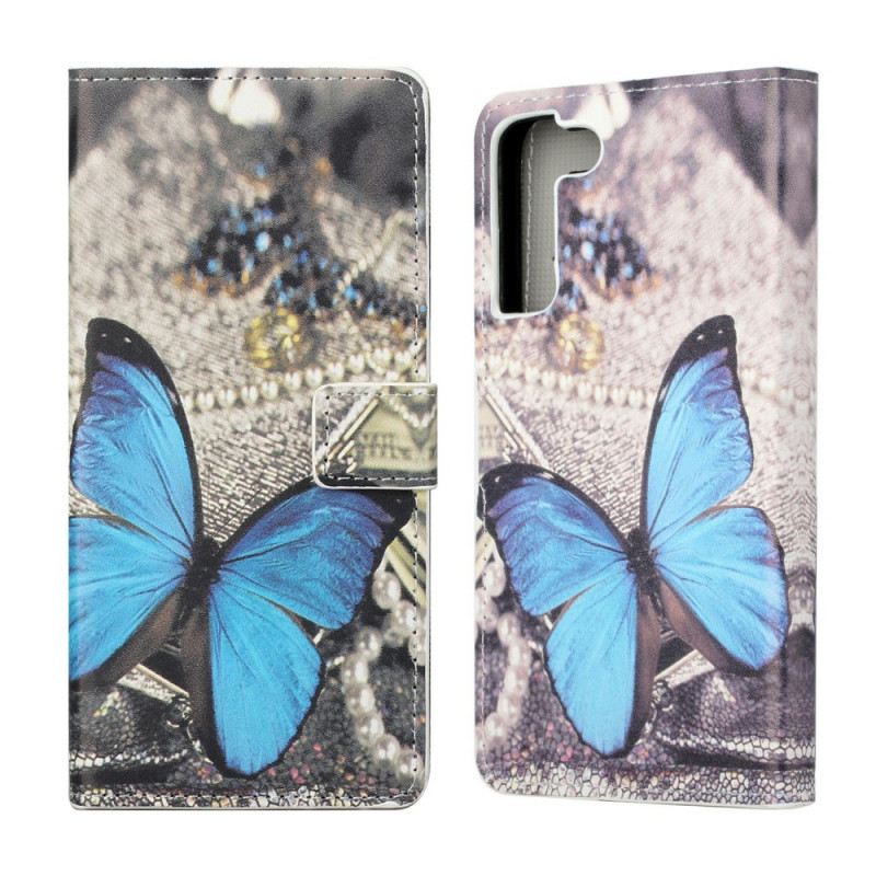 Fliptok / Bőrtok Samsung Galaxy S22 Plus 5G Butterfly Prestige Blue