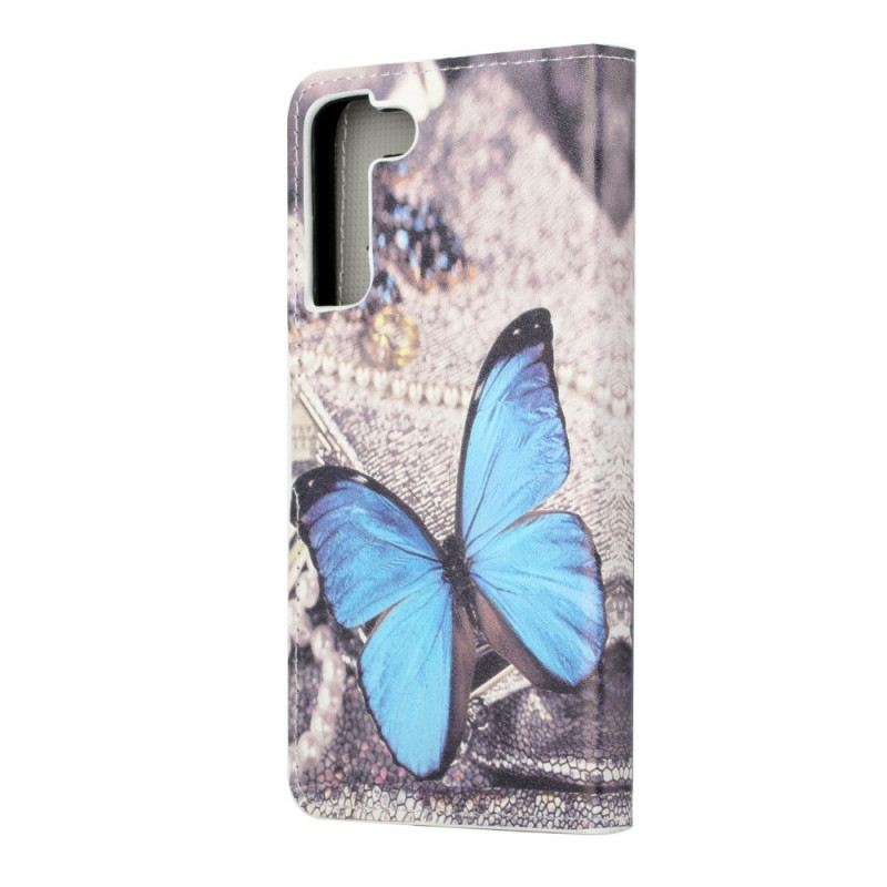 Fliptok / Bőrtok Samsung Galaxy S22 Plus 5G Butterfly Prestige Blue