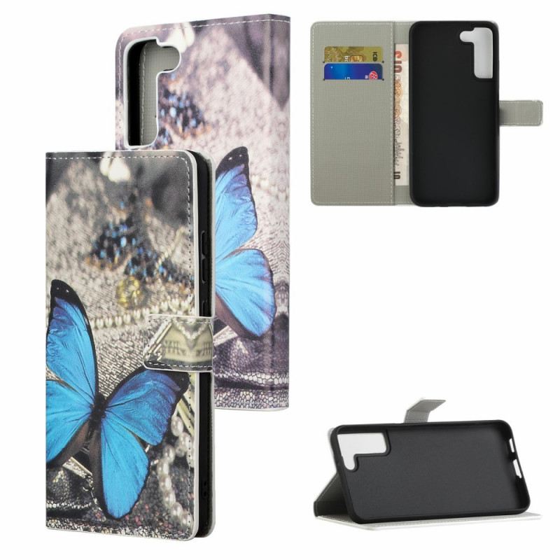 Fliptok / Bőrtok Samsung Galaxy S22 Plus 5G Butterfly Prestige Blue