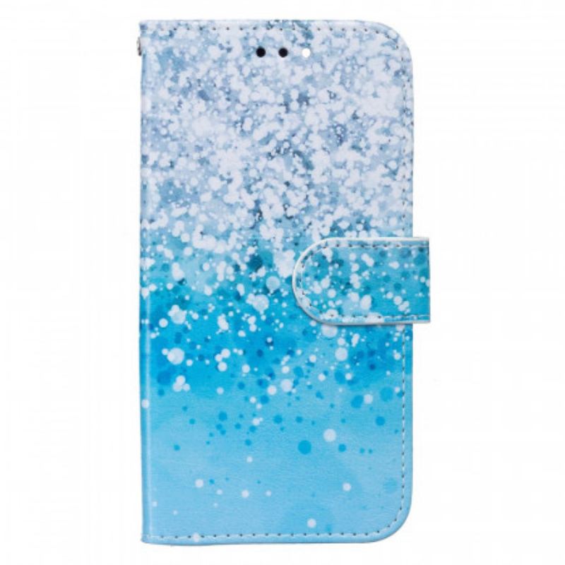 Fliptok / Bőrtok Samsung Galaxy S22 Plus 5G Kék Glitter Gradiens