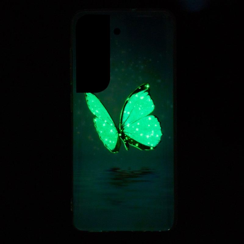 Tok Samsung Galaxy S22 Plus 5G Fluoreszkáló Kék Pillangók