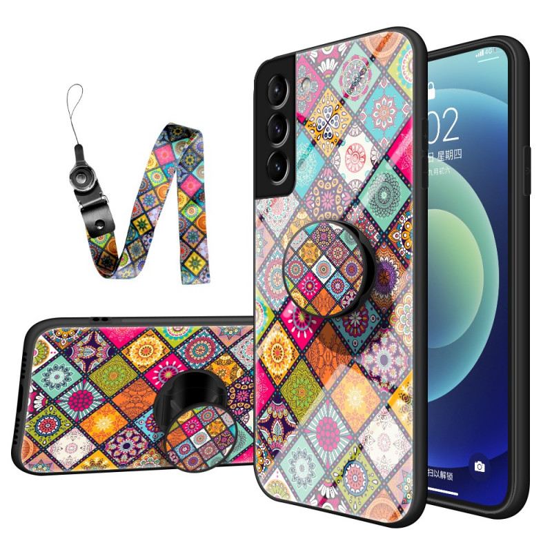 Tok Samsung Galaxy S22 Plus 5G Patchwork Mágneses Tartó