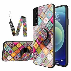 Tok Samsung Galaxy S22 Plus 5G Patchwork Mágneses Tartó