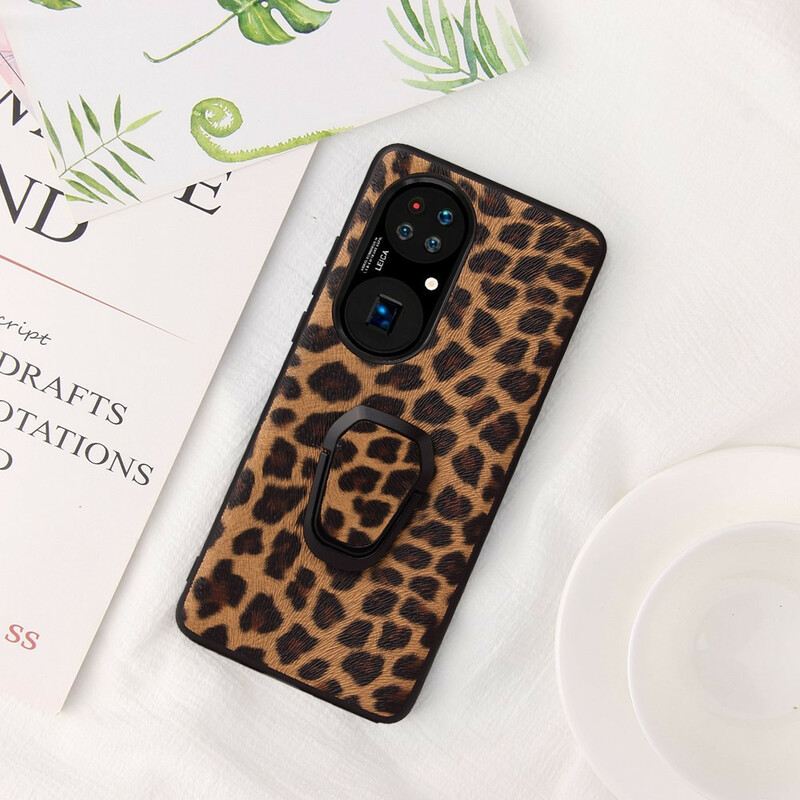 Tok Huawei P50 Pro Leopárd Stílusú Gyűrűtartó