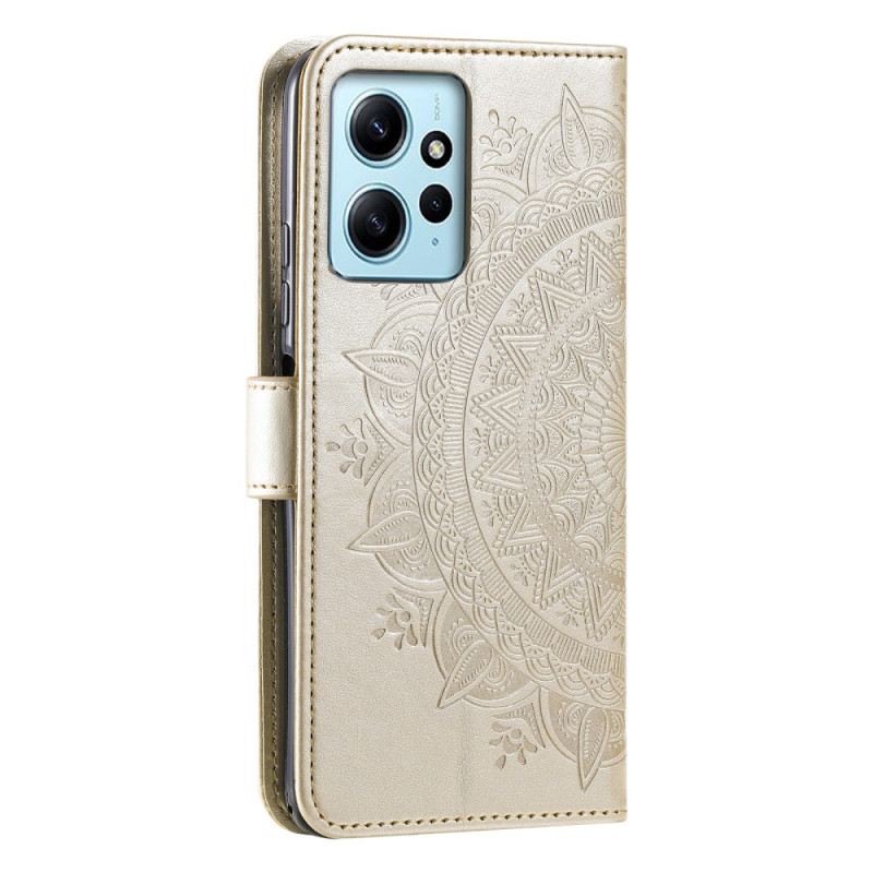 Fliptok / Bőrtok Xiaomi Redmi Note 12 4G Mandala Nap Zsinórral