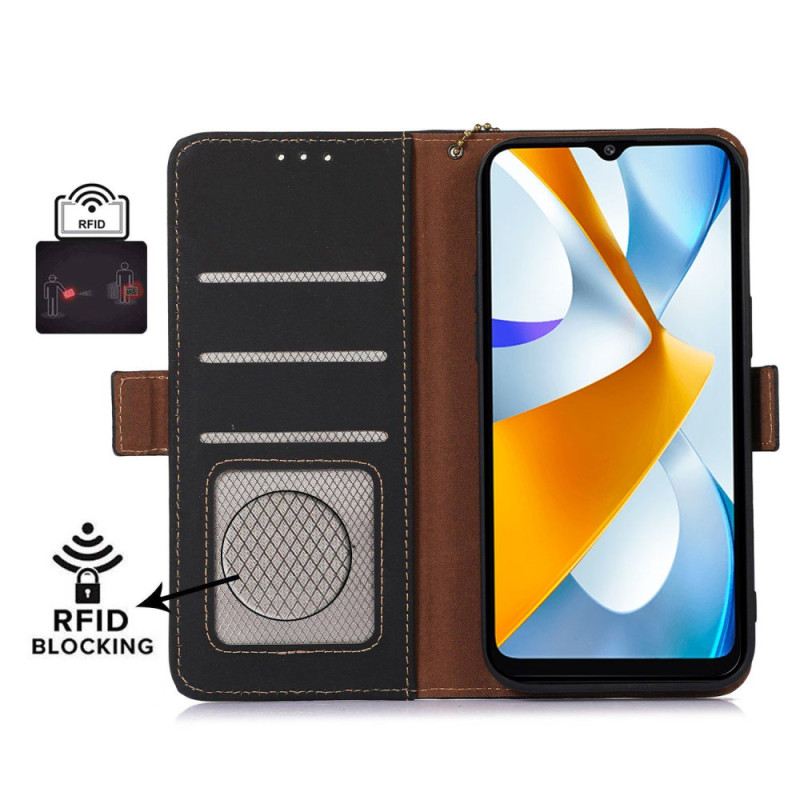 Fliptok / Bőrtok Xiaomi Redmi Note 12 4G Valódi Bőr Rfid