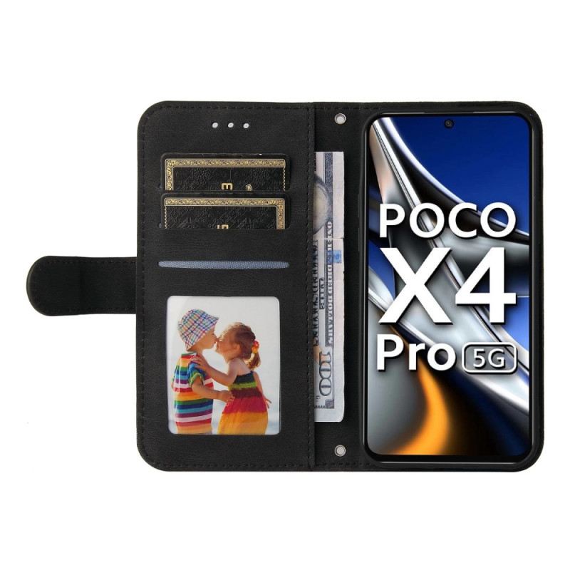 Fliptok / Bőrtok Poco X4 Pro 5G Műbőr Szegecs És Szíj