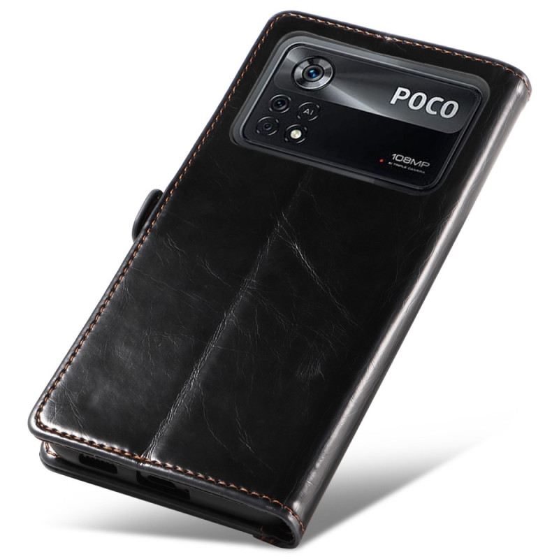 Kinyitható Tokok Poco X4 Pro 5G Waxed Leather Effect Gq.utrobe