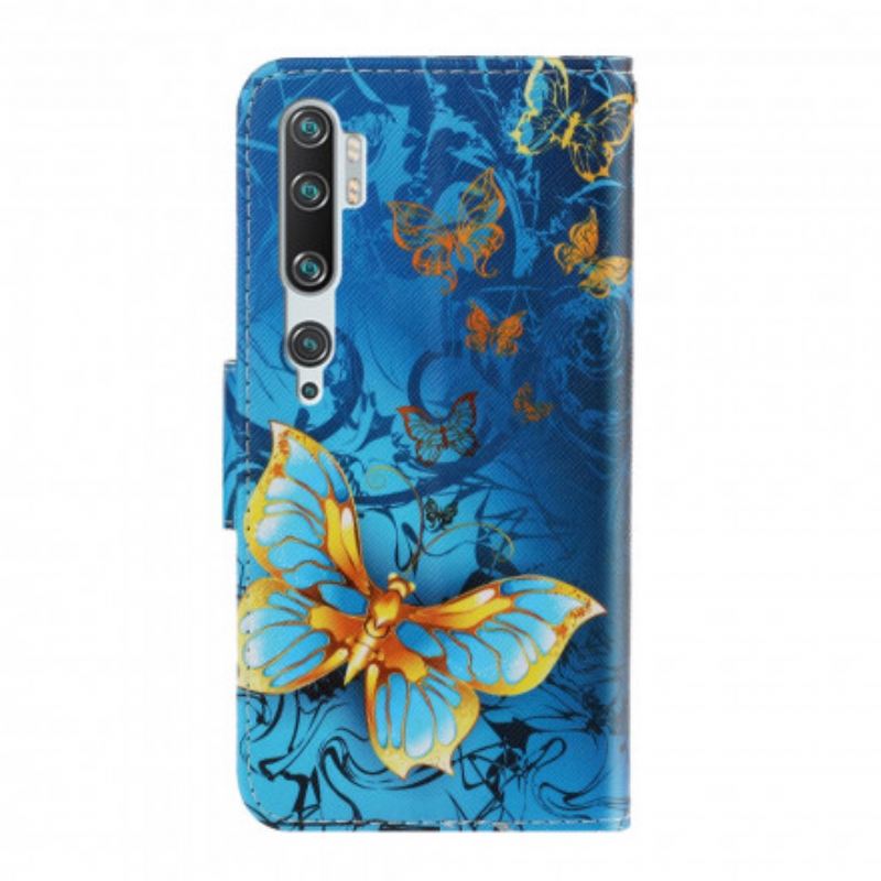 Fliptok / Bőrtok Xiaomi Mi Note 10 / 10 Pro szíjjal Pillangók Szíj Változatok