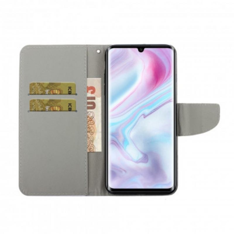 Fliptok / Bőrtok Xiaomi Mi Note 10 / 10 Pro szíjjal Pillangók Szíj Változatok