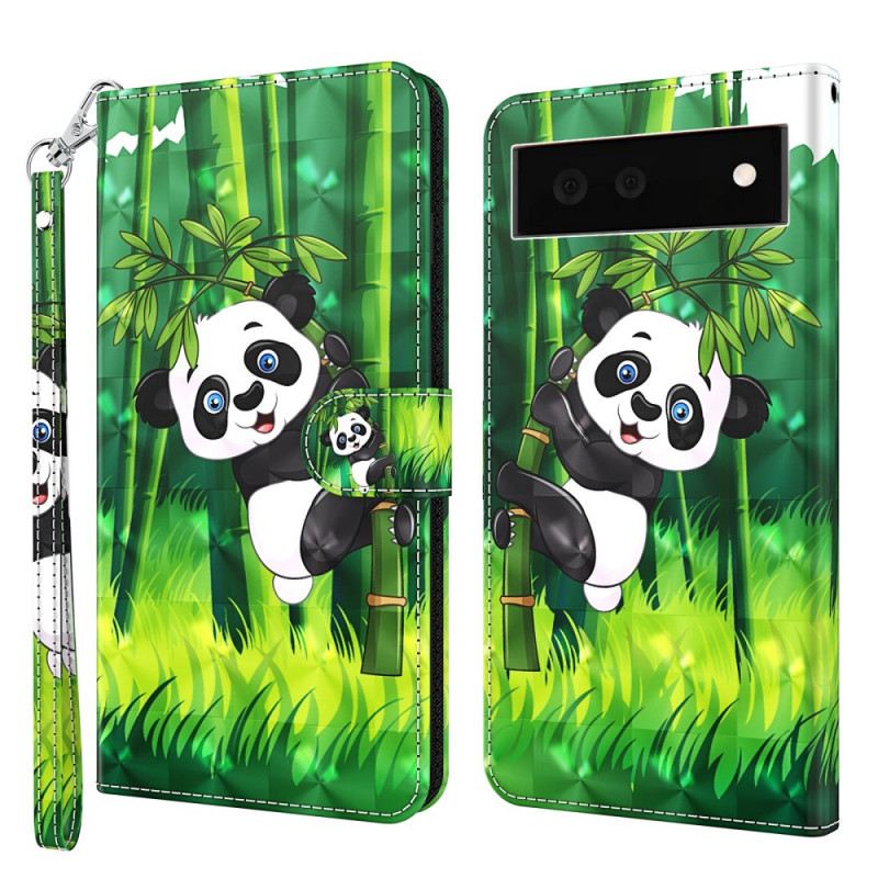 Fliptok / Bőrtok Google Pixel 6 Panda És Bambusz