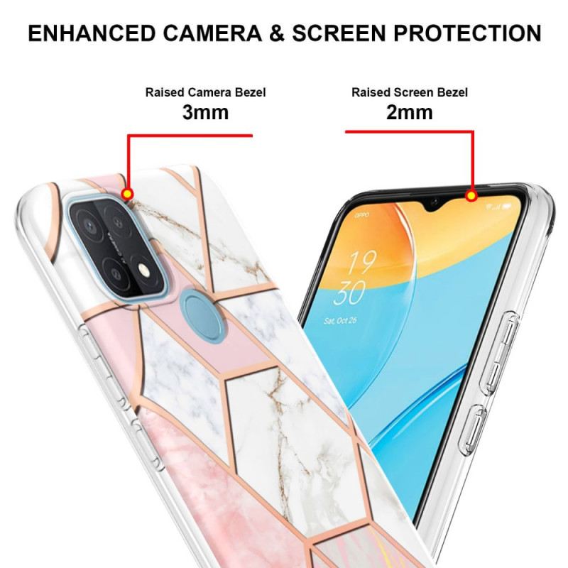 Tok Oppo A15 Ragyogó Geometriai Márvány