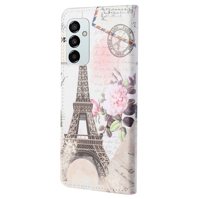 Fliptok / Bőrtok Samsung Galaxy M23 5G Szüreti Eiffel-torony