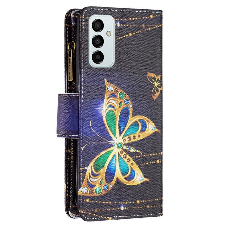 Fliptok Samsung Galaxy M23 5G Butterflies Érme Pénztárca És Zsinór