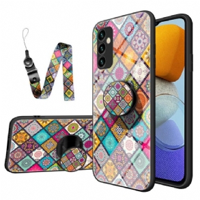 Tok Samsung Galaxy M23 5G Patchwork Mágneses Tartó