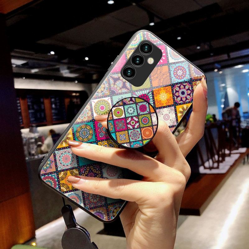 Tok Samsung Galaxy M23 5G Patchwork Mágneses Tartó